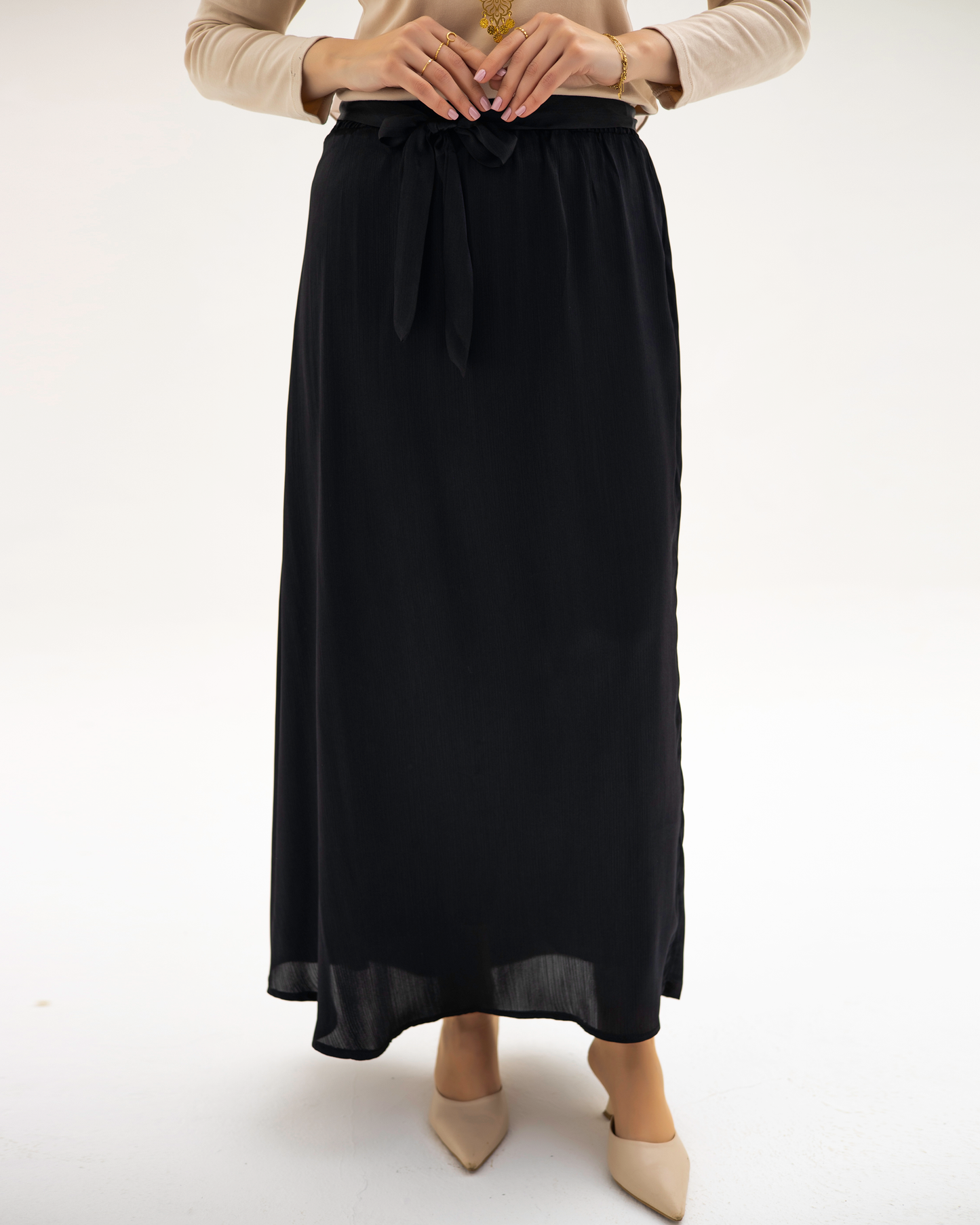 Tailored Flow Skirt In Black